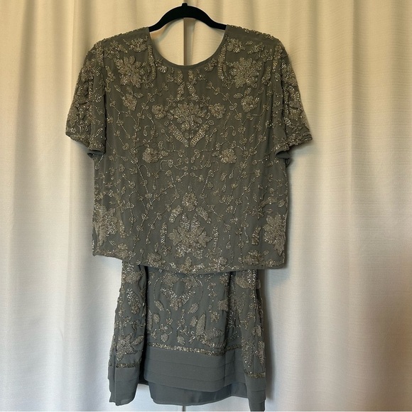 New NWT Lane Bryant Twinset Cardigan Tank Top Beaded Embellishment Blue 14 16 - Picture 11 of 16